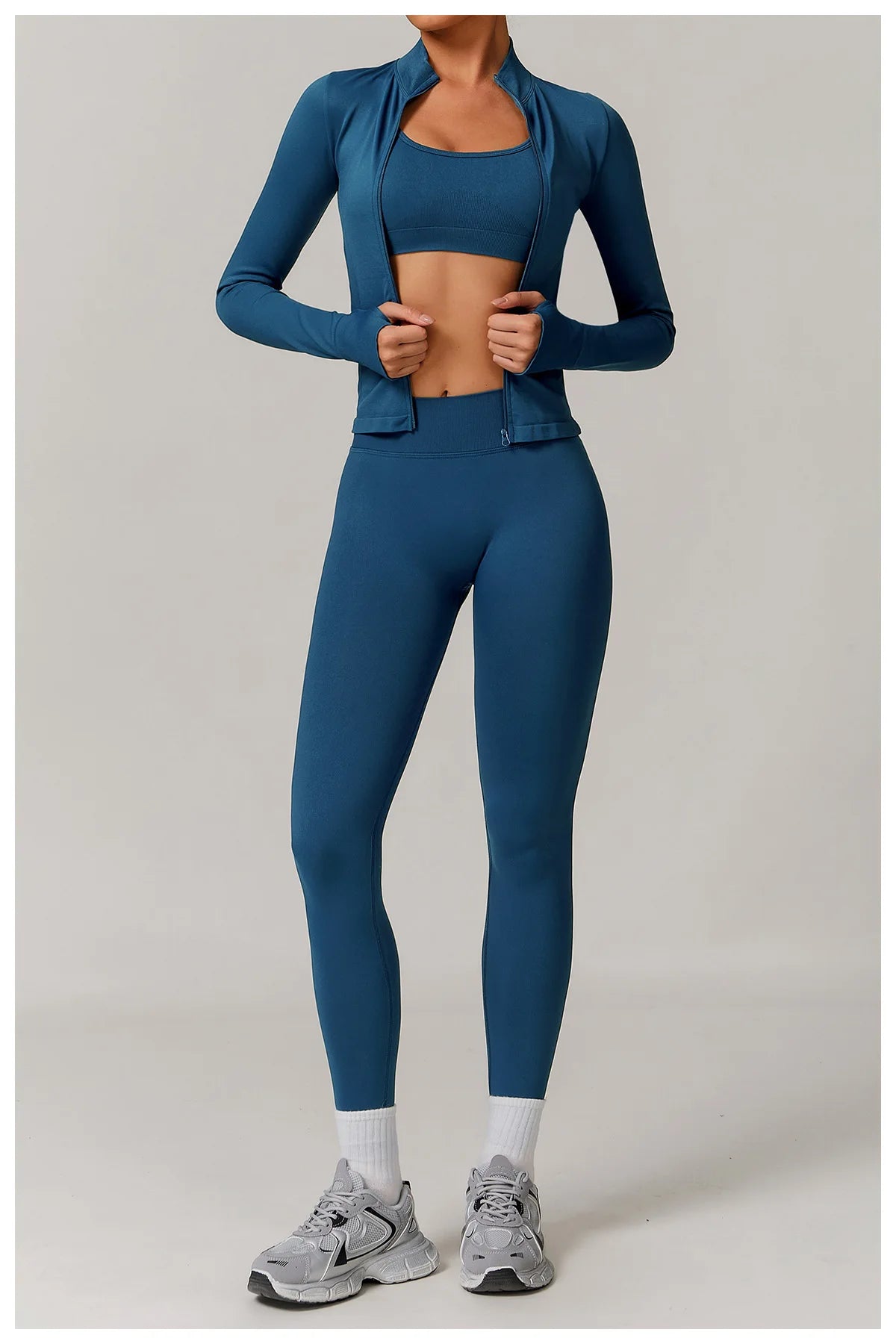 2/3PCS Yoga Set Women Workout Set Seamless Sportswear Gym Clothing Fitness Long Sleeve Crop Top High Waist Leggings Sports Suits