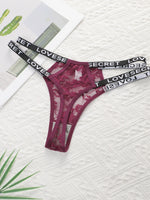 4 pieces of multi colored mother belt hollow out sexy lace low waisted thong hip lifting party underwear C856