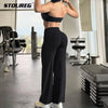 Buttery Soft Cream Yellow Women's Yoga Pants Breathable High Waist Straight-Leg Casual Loose Fit Sports Trousers