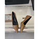 2026 Spring New Women Pointed Toe Shallow Pumps Slip on Shoes French Shallow Heel Elegant Dress Pumps OL Dress Party Shoes Mujer