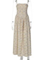 FDYOUI 2026 Summer Spaghetti Strap A-line Floral Vacation Dress for Women Elegant High Waist Tunics Long Party Evening Dresses