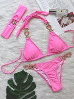 Halter Crystal Rhinestone Diamond Bikini 2026 Female Swimsuit Women Swimwear Two Pieces Bikini set Brazilian Bathing Suit Swim