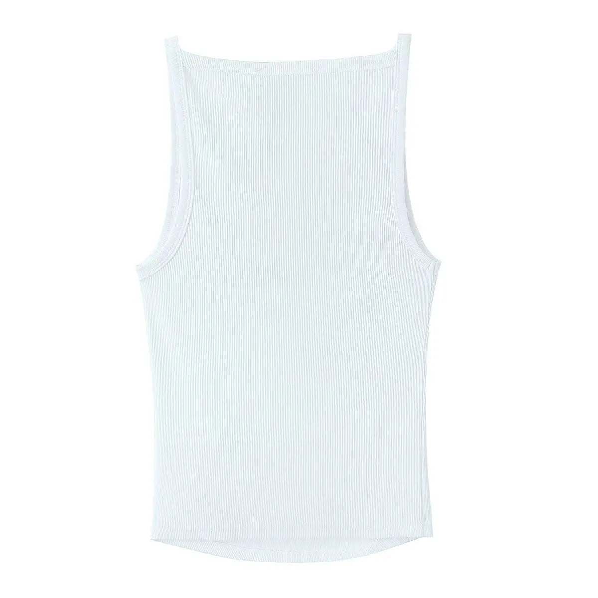 Women's Fashion Halter Neck Top Solid Color Round Neck Women Ribbed Slim Fit Wide Strap Sleeveless Top Casual Basic Tops WCQ7