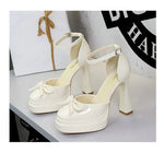 BIGTREE Model Catwalk Sequined Platform Pumps for Women Sexy Bowknot Party Nachtclub Stripper Heels Pole Dance Shoes Size 34-40