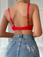New Year essential lingerie with a great atmosphere Big red lace patchwork ultra-thin Push Up bra Wire Free women lingerie A1123