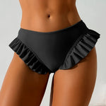 Summer Lotus Leaf Swimsuit for Women Bikini Women's Beach Shorts Defense Bare Swimwear Bather Biquini Solid Swimming Shorts