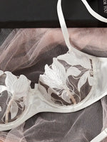 Fairy Lingerie Floral Valentine Charming Brief Panty Underwear Sexy Nighty Underwear Women See Through Bra Brief Set