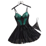 Sexy Pajama Tone Lace Dress Sexy slip dress with two tone lace trims sexy lingerie women erotic erotic lingerie