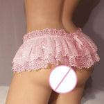 Womens Sexy Cosplay Vintage Pleated Skirt Ultra Short Skirt Cute Nightwear Lace Thongs Panties Lingerie Briefs Mini Skirt