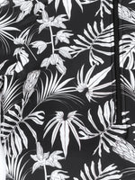 2026 Summer New Women Two-Piece Surfing Suit,fashion Leaf Print Conservative Tankini,Short-sleeve Zipper Swimsuit,beach Swimwear
