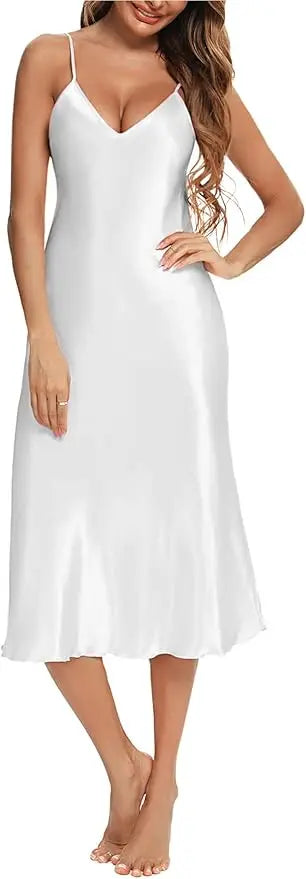 Women's Nightdress Spaghetti Strap V Neck Elegant Luxury Comfortable Breathable Loungewear Relaxing Daily Leisure Classic Style