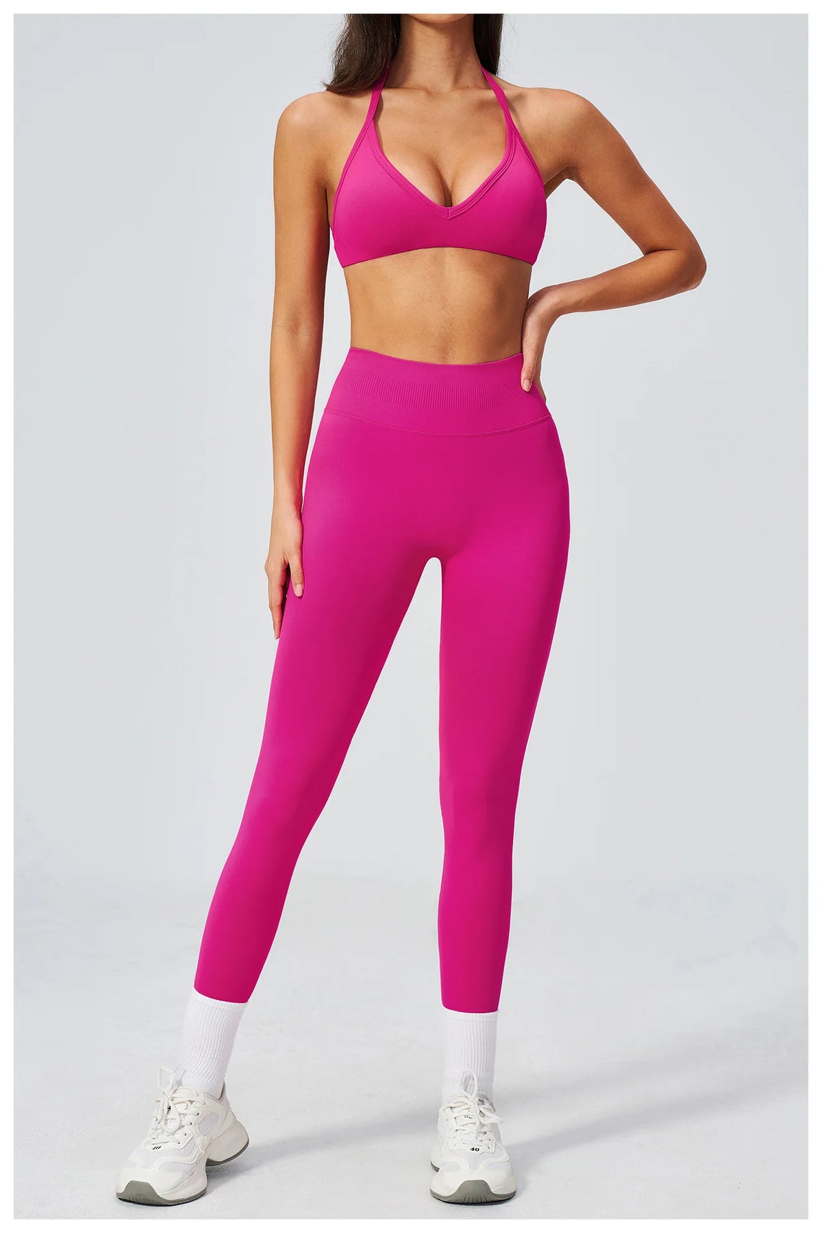 Breathable Quick Drying Yoga Set for Women Beauty Back Sports Bra High Waist Leggings Fitness Suit Outwear Gym Running Tracksuit