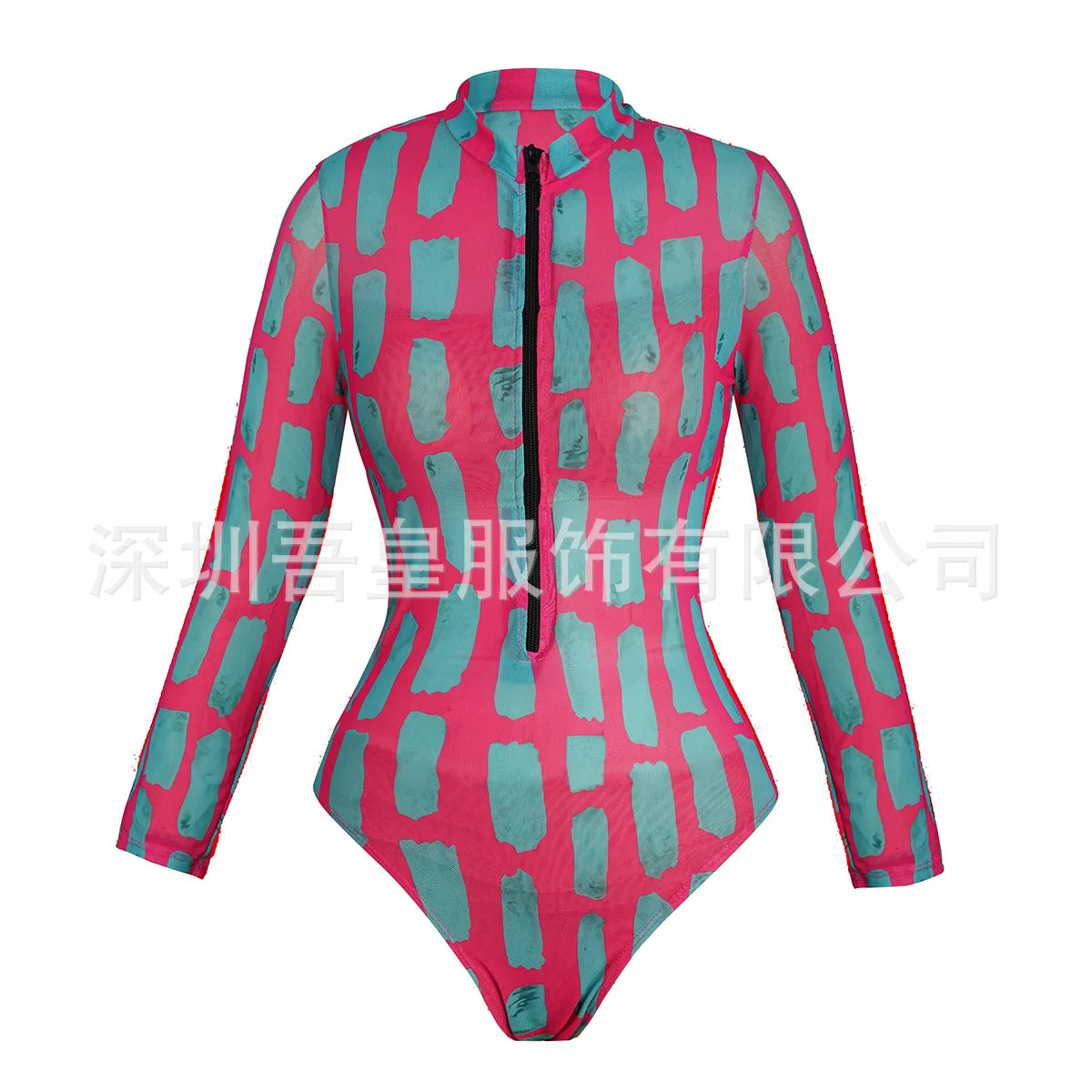 Sexy Mesh Swimsuit 2026 Tren Fashion High Waist Surfing Belly Control Swimwear 2pcs Outfits Long Sleeve Top Long Pant Cover Up