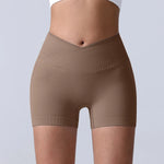 Cross-Back Yoga Shorts for Women - High-Waisted Tummy Control Fitness & Yoga Running Breathable Quick-Dry Shorts