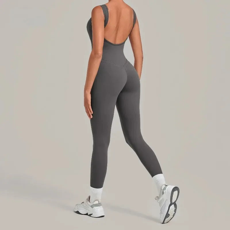 Women's Seamless Yoga Jumpsuits Fitness Sports Hip-lifting Beauty Back Sleeveless One-Piece Training Workout Running Bodysuits