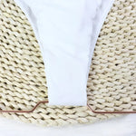 Two-Piece Swimwear Swimsuit Women Push Up Sexy Hollow Long Sleeves High Waist Bowknot Backless White Bikinis Set Bathing Suit