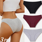 3Pcs Women Cotton Panties for Women Sexy S-XL Low Waist Briefs Female Breathable Underwear Girl Intimates Lingerie Solid Color