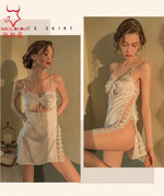 TJ large size sexy suspender skirt women's home nightgown