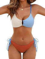 2026 Multicolor Textured Adjustable Tie Side Push Up Sexy Bikini Padded Swimwear For Women Beach Bathing Suit