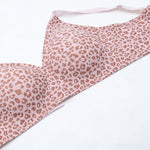 Custom made-2-Row Hook Leopard Print Bra Underwear