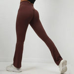 Women's Seamless Yoga Leggings Pants Sports Fitness Peach Hip-lifting High Waist Slimming Dance Training Workout Flared Pants