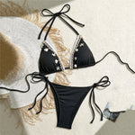 Shell Decoration Swimwear String Halter Bikinis Sets Micro Thong Sexy Swimsuit Women 2026 Bathing Suit Purple Triangle Bikini