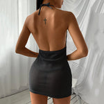 Women's Short Dress Hot Open Crotch Open Bra Design Sexy Temptation Backless Slim Mini Dresses Nightgown