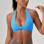 STOUREG Women's High Support Sports Bra Naked Sensation Push Up Backless Removable Pads Yoga Running Gym Tank Top