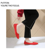Elegant Leopard Knitted Ballet Flats Woman Pointed Toe Mesh Moccasins Ladies Fashion Walking Loafers Slip-on Soft Driving Shoes