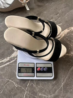 Women's Black Suede Dual Straps Straw Wedge Slide Mules Platform Sandals Summer Beach Travel Daily Casual Shoes EUR Size 43