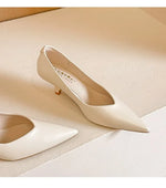 BIGTREE Sexy Classic High Heels Women Pumps Wedding Solid PU 5CM Thin Heels Kitten Heel Office Ladies Slip on Shoes Woman