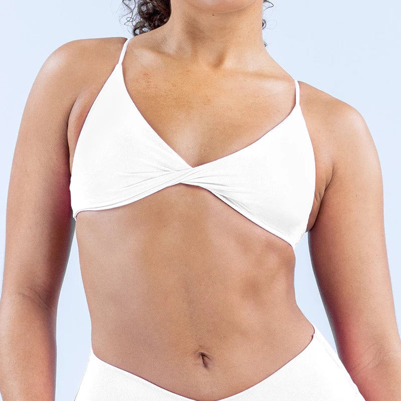 Vision Twist Sports Bra Push Up Seamless Yoga Bra Padded Gym Underwear Cross Thin Strap Workout Top Fitness Running Sportswear