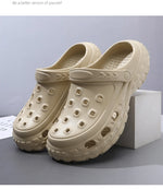 Men Summer Slippers Close Toe Leisure Clogs Soft EVA Anti-slip 2 Way Wear Shoes Couples Indoor Beach Slides Street Sandals