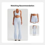 Hearuisavy 2Pcs Women's Sports Set Sun Protection Quick-Dry Tennis Skirt High Waist Yoga Flared Pants Gym Running Fitness Shorts