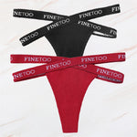 2Pcs/Set Women Thongs Panties Female Letter Belt Underwear Ladies Cotton Cross Strap Bikini M-XL G-String Girl Intimate Lingerie