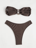 Women Bikini Sets Two Pieces Swimsuit Female Metal High Waist Sexy Bikini Bathing Suit Monokini Swimwear Women Biquini Bakini