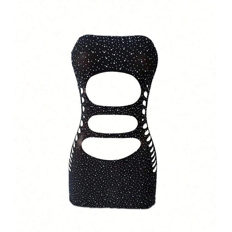 1PC Women Sexy Fishnet Beach Cover Up Hollow Out Bodycon Dress See Through Summer Swimwear