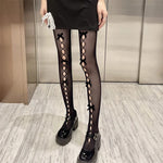 Women Girl Tights Bow-tie Hollow Out Fishnet Stockings Sexy Club Kawaii Gothic Lolita Summer Leggings Hosiery