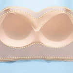 Women Bra Anti-slip Push Up Front Closure Invisible Tube Top Bra Solid Color Elastic Lady Bandeau Bra Women Underwear