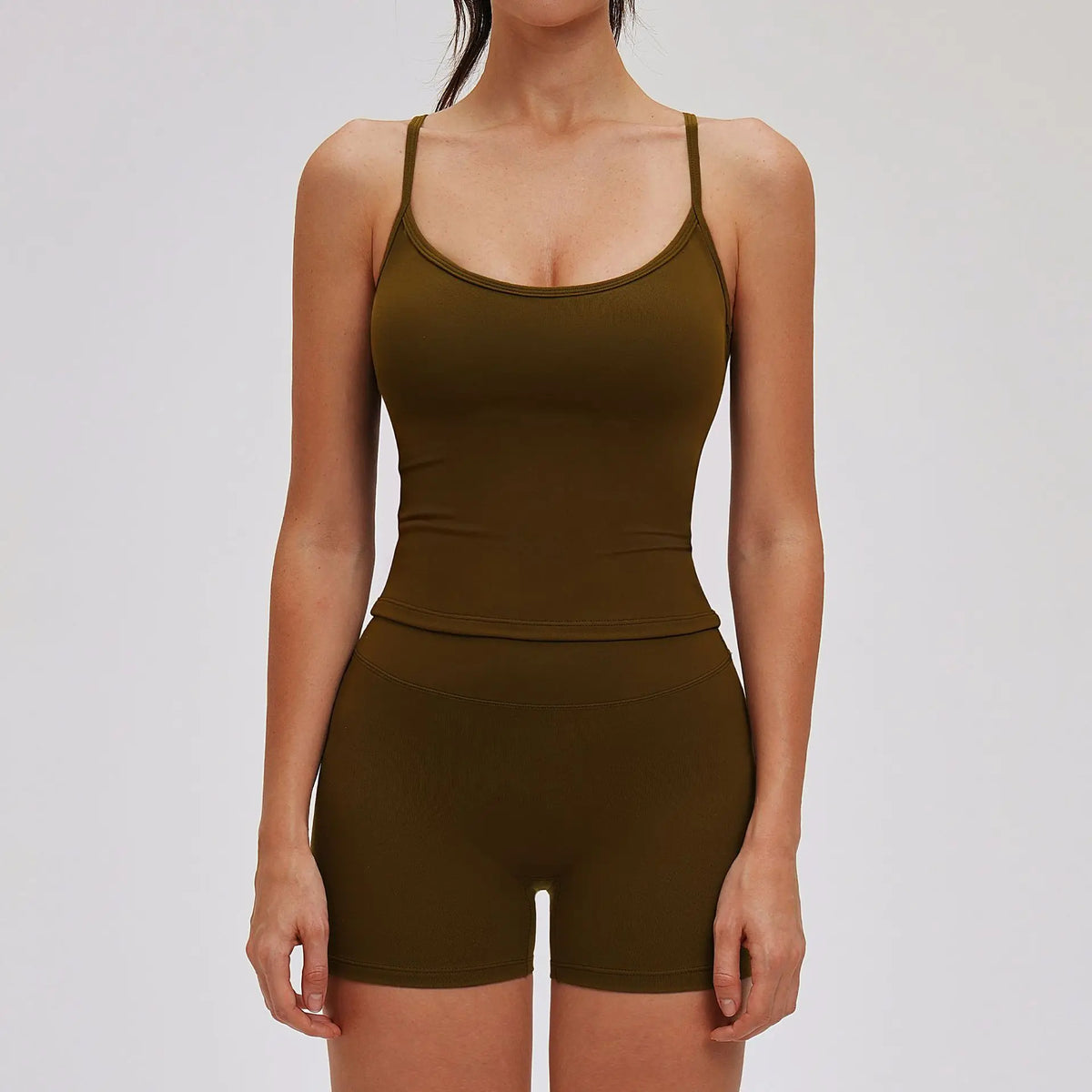 Yoga Short Sets Women Shockproof Slim Back Cross Sports Vest High Waist Leggings Fitness Suit Outdoor Gym Running Set Tracksuit