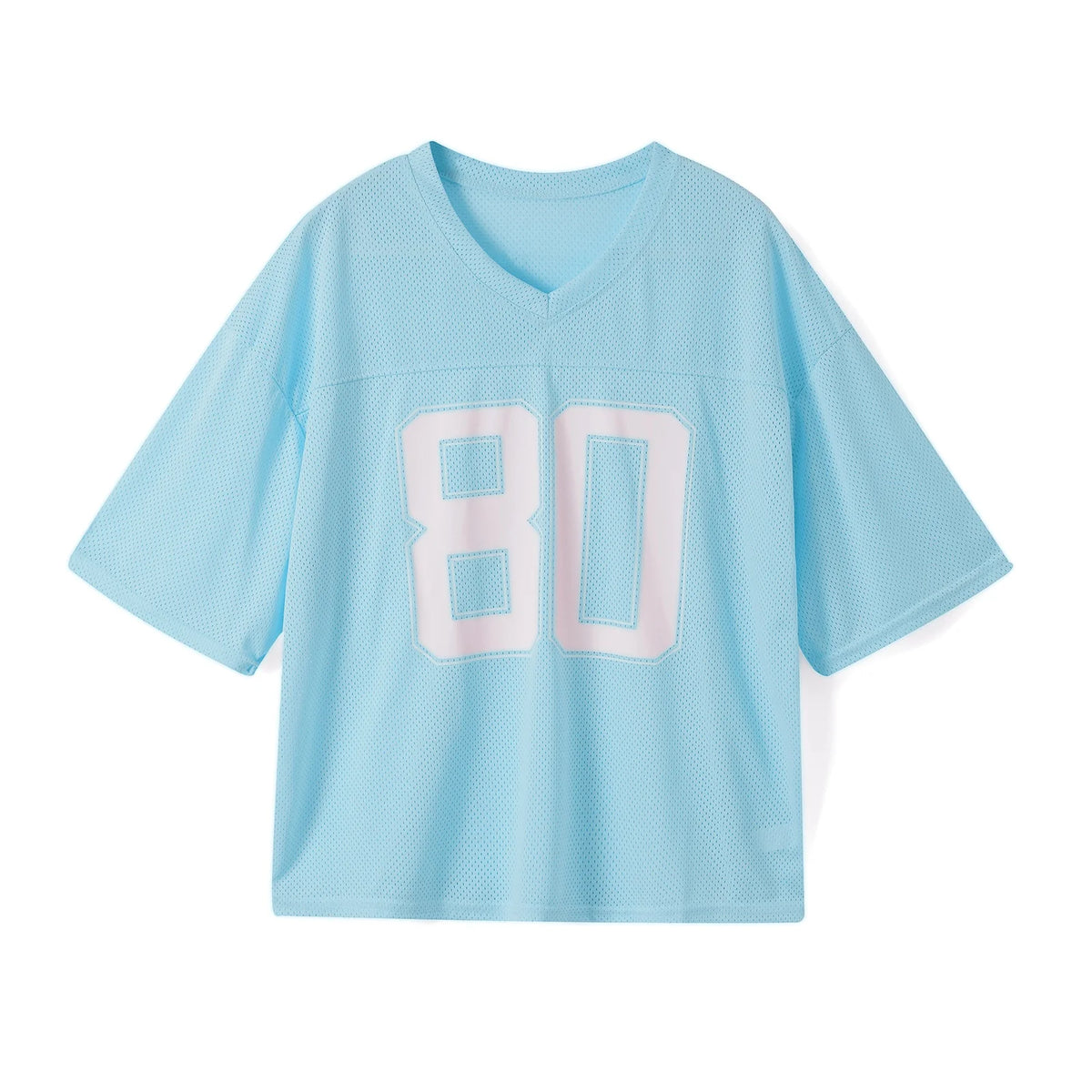 Women T-shirt V Neck Short Sleeve Numbers Print Loose Summer Tops Streetwear for Casual Daily