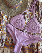 New Bandage Stripes Brazilian Bikini Swimwear Women's Swimsuit Two Piece Set Female Sexy Lace up Mujer Beachwear Summer