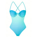 S - XL New With Skirt Underwired Cross Back Women Swimwear One Piece Swimsuit Female High Leg Cut Bather Bathing Suit Swim V7859