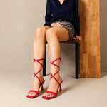 High Heels Sandals for Women Ankle Cross-Tied Stiletto Heeled Party Shoes WomanSandalias