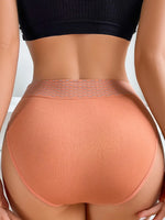Women's Seamless Butt Lifting Panties Color Block Wave Trim Mid Rise Briefs Soft Comfortable Breathable Intimate Daily Underwear