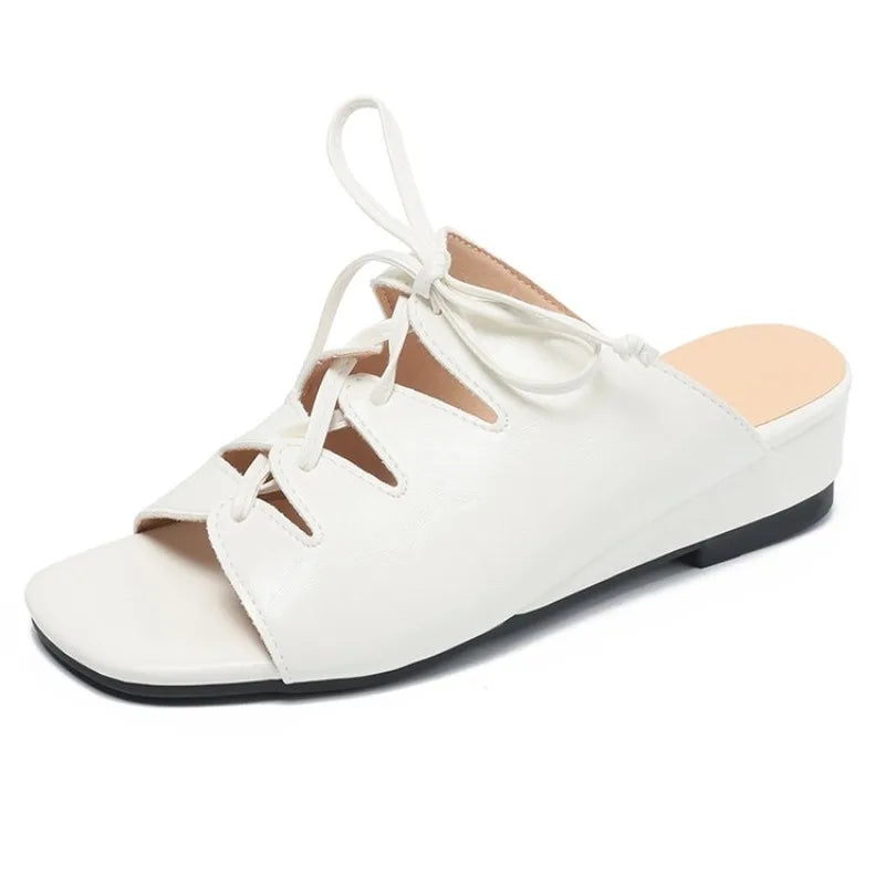 Fashion Crisscross Straps Women Slippers Summer Outdoor Casual Slippers Fashion Round Toe Ladies Shoes Novelty Solid Color Shoe