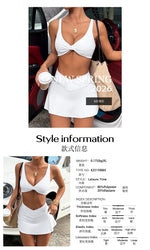 Women's summer sports yoga strap bra and skirt two-piece suit