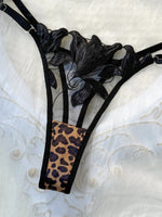 Floral Embroidery Leopard Print Lingerie Set Women Sheer Mesh Underwire Bra And Thong Sexy Underwear ZA825183