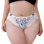 1pcs Plus Size 1XL-4XL Sexy Women Panties Bow Elegant Lady Briefs Mid Waist Female Underpants Breathable Comfortable Underwear