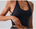 Women Sports Underwear Beautiful Back Cross Back Fitness Sports Bra Top Gym Yoga Athletic Tight Workout Jog Soft With Chest Pad